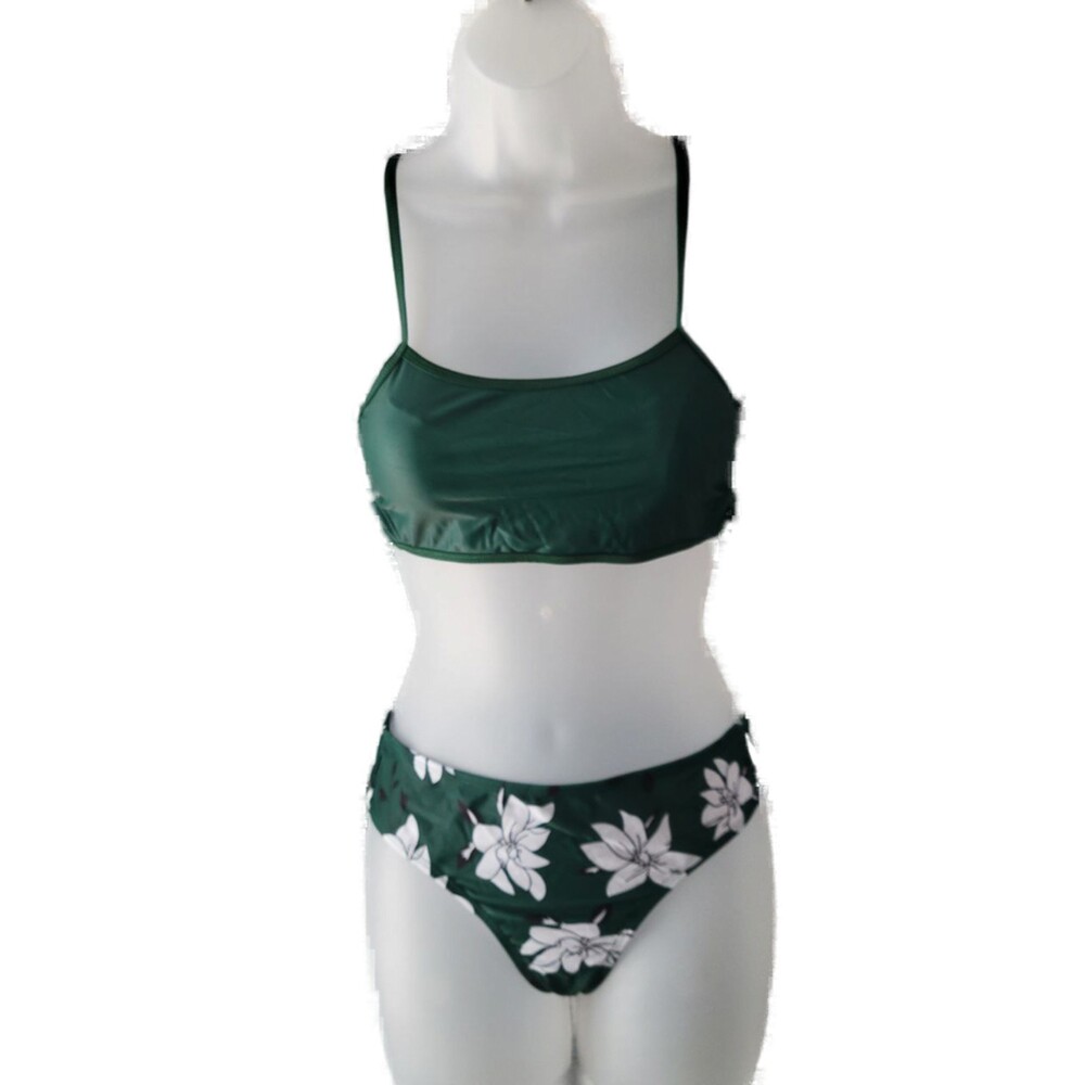 Girl's 3 Piece Bikini Set with Tie Front Chiffon Coverup Kimono Sz 12/150